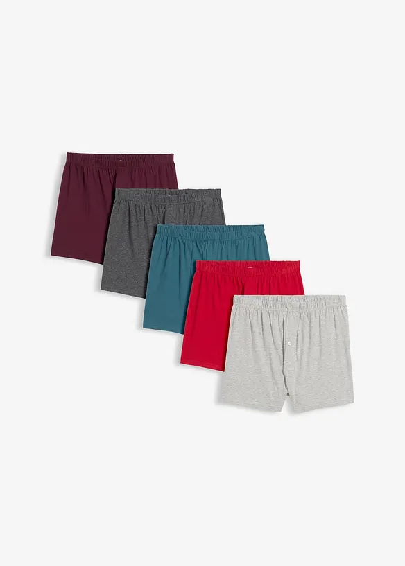 Wijde jersey boxershort (set van 5), bonprix