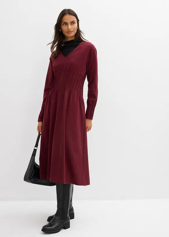 Comfortabele jurk met sierplooien in een viscosemix, bonprix