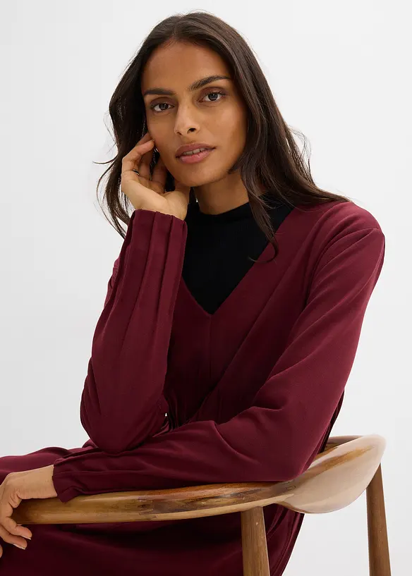 Comfortabele jurk met sierplooien in een viscosemix, bonprix