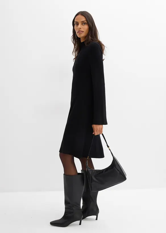 Gebreide jurk in A-lijn van een viscosemix, bonprix