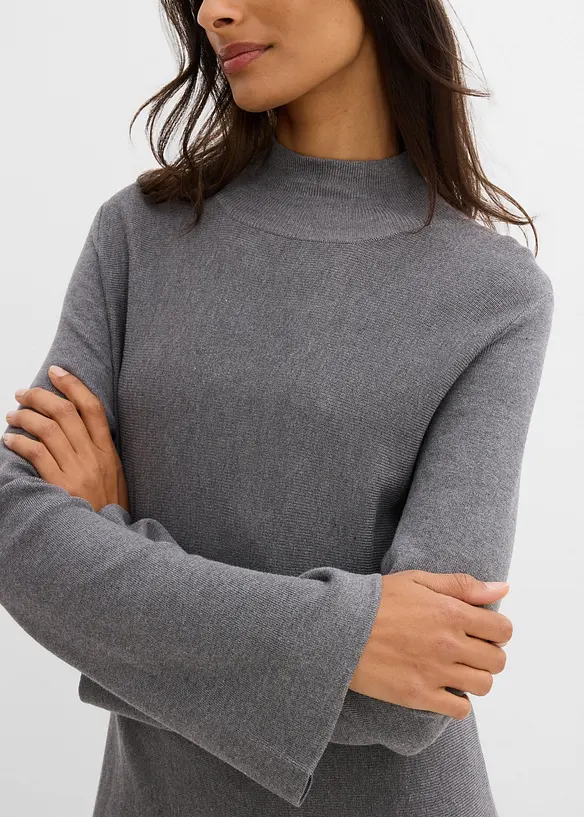 Gebreide jurk in A-lijn van een viscosemix, bonprix