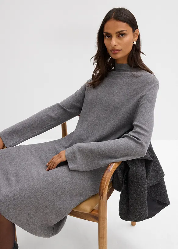 Gebreide jurk in A-lijn van een viscosemix, bonprix