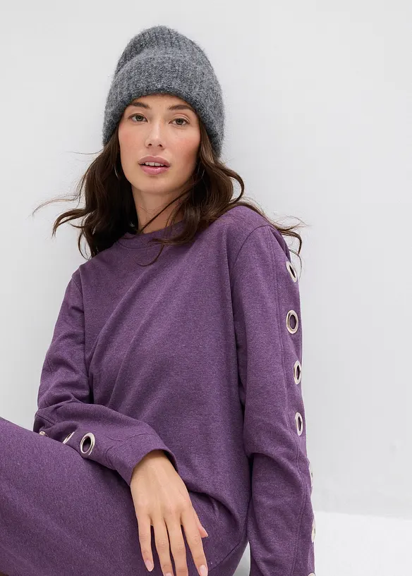 Sweatjurk met eyelets, bonprix