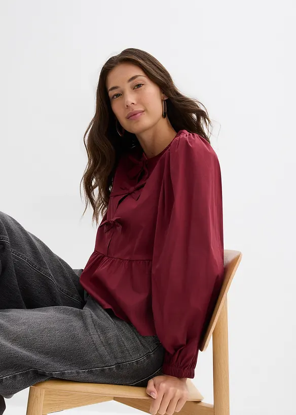 Blouse met lussen, bonprix