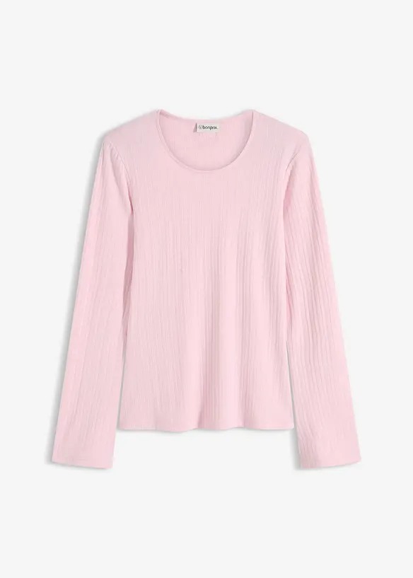Longsleeve van geribd materiaal, bonprix