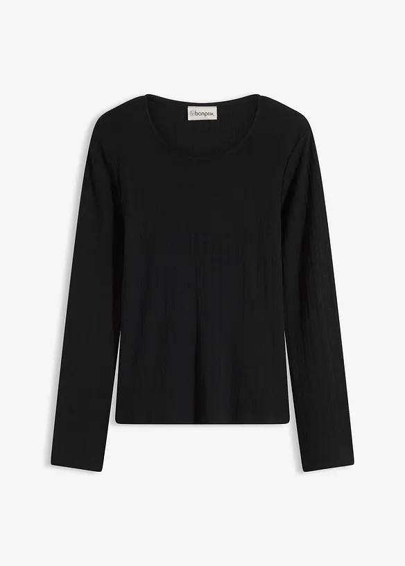 Longsleeve van geribd materiaal, bonprix