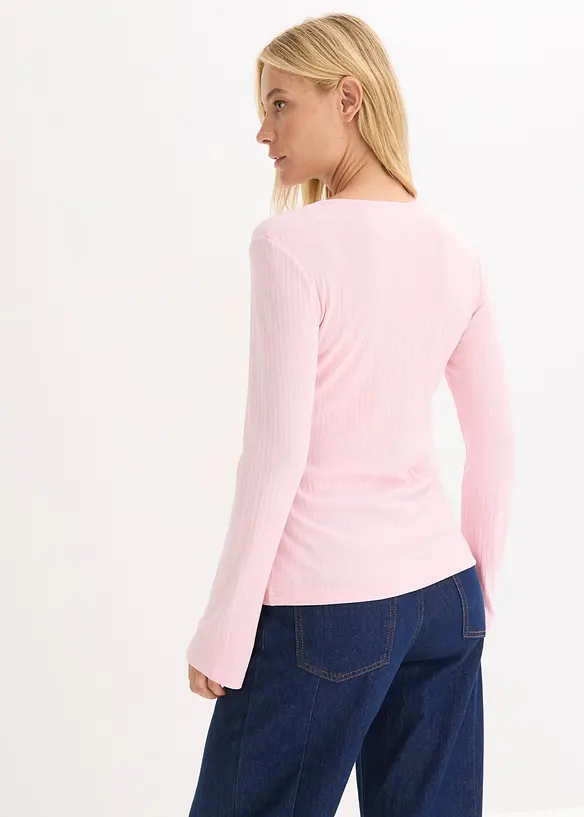 Longsleeve van geribd materiaal, bonprix