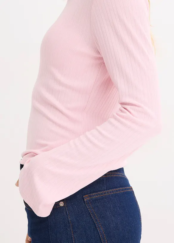 Longsleeve van geribd materiaal, bonprix