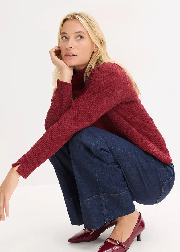 Sweater met opstaande kraag, bonprix