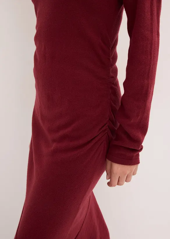 Gebreide jurk met asymmetrische onderrand van katoen en kasjmier, bonprix