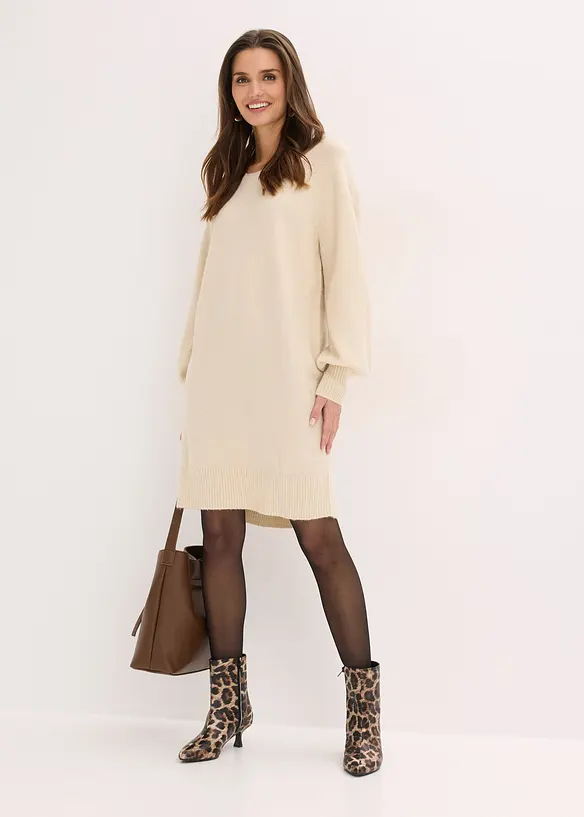 Korte gebreide jurk, bonprix