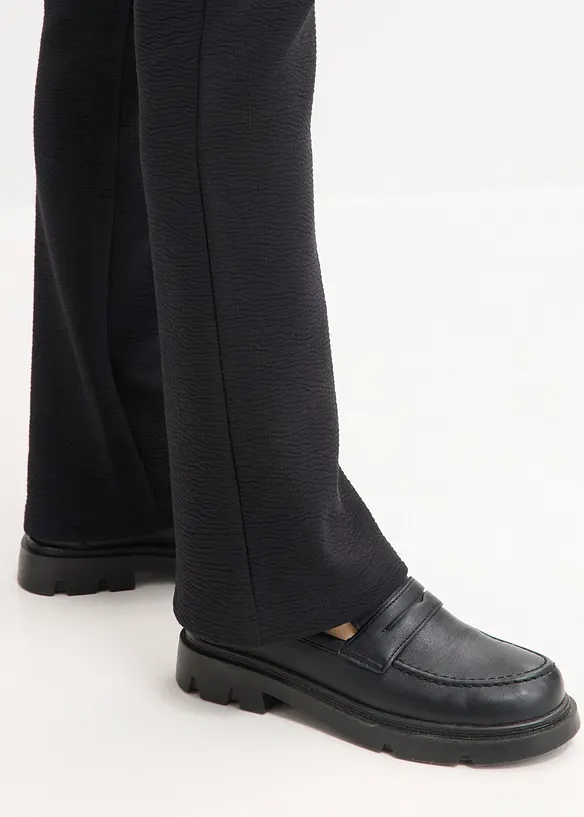 Broek van crinkle jersey, bonprix