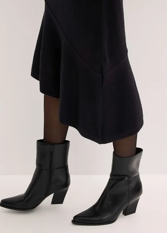 Gebreide jurk met asymmetrische onderrand van katoen en kasjmier, bonprix