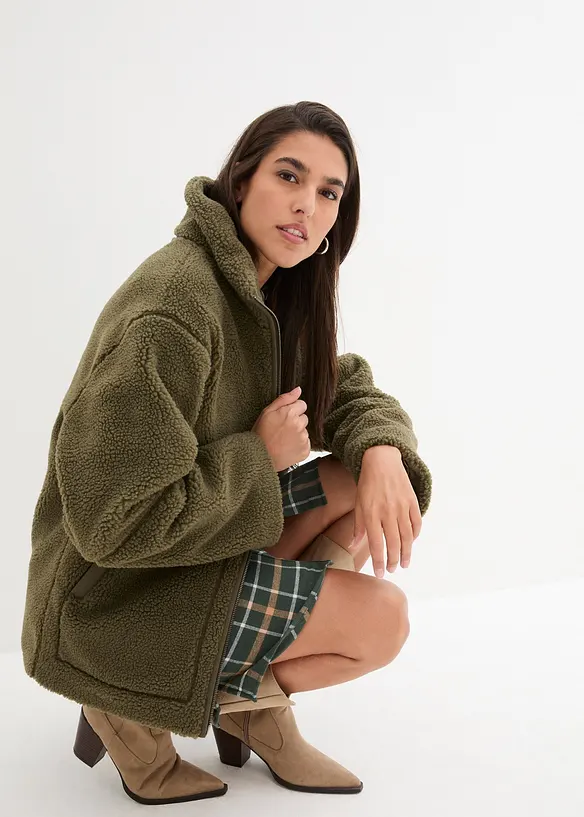 Gevoerde teddy fleece jas, bonprix