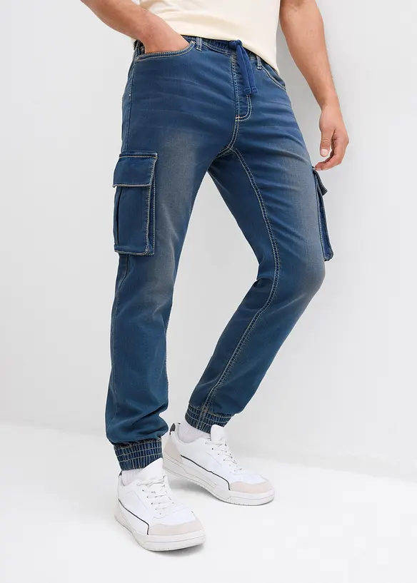 Slim fit cargo instapjeans, straight, bonprix