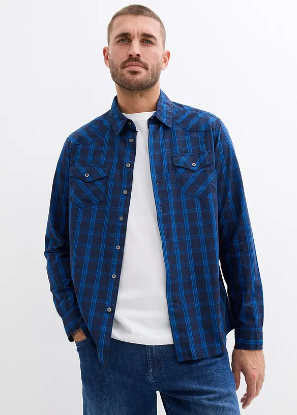 Overhemd van puur katoen met lange mouwen, bonprix