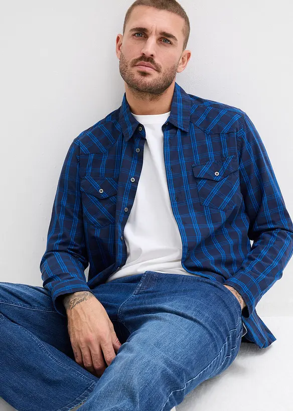 Overhemd van puur katoen met lange mouwen, bonprix