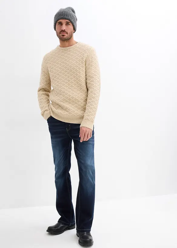 Classic fit stretchjeans met comfortabele tailleband, bootcut, bonprix