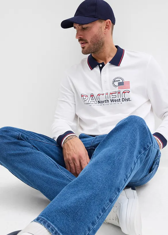 Relaxed fit carpenter jeans met comfortabele tailleband, straight, bonprix