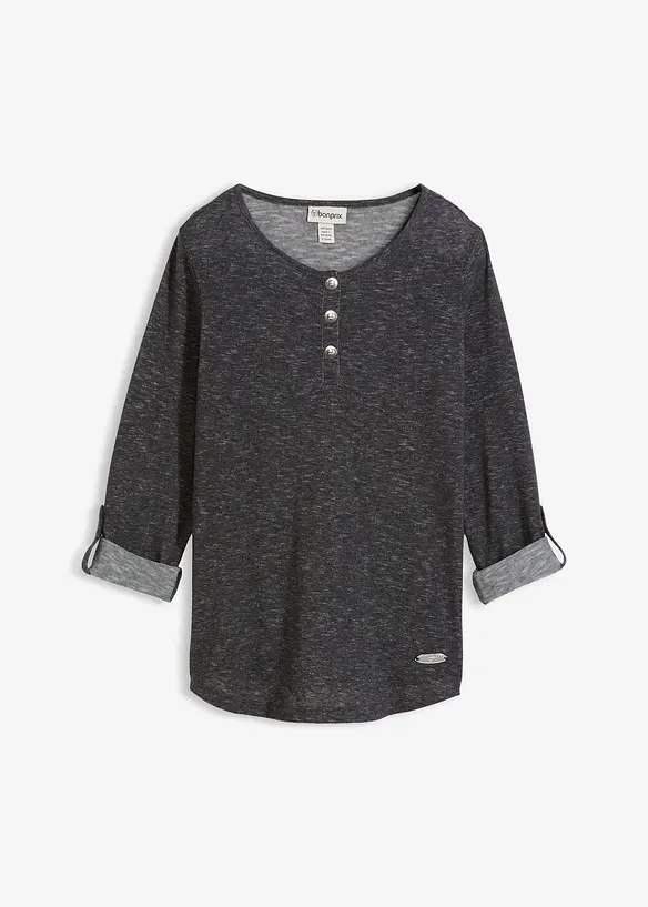 Longsleeve met knoopsluiting van katoenmix, bonprix