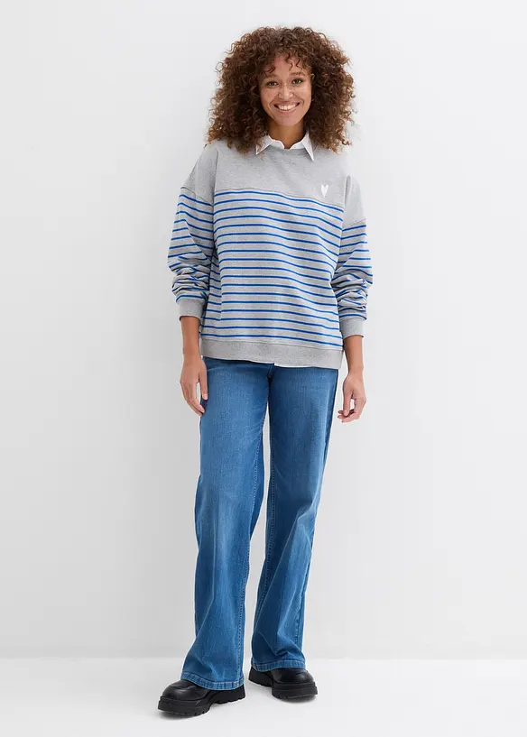 Oversized sweater in een katoenmix, bonprix