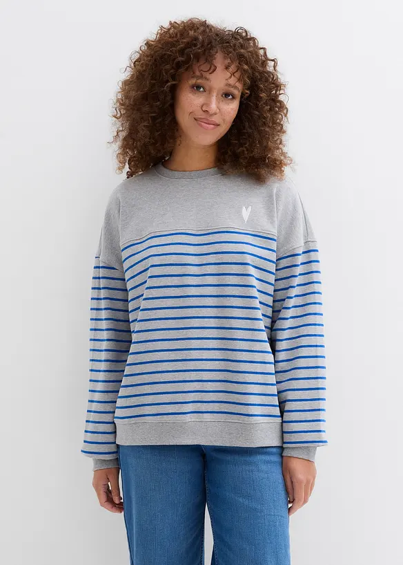 Oversized sweater in een katoenmix, bonprix
