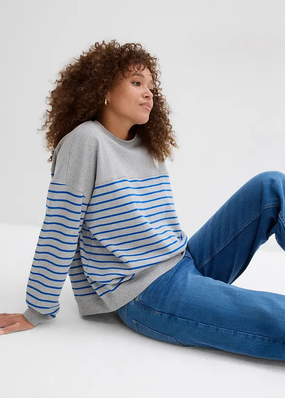 Oversized sweater in een katoenmix, bonprix