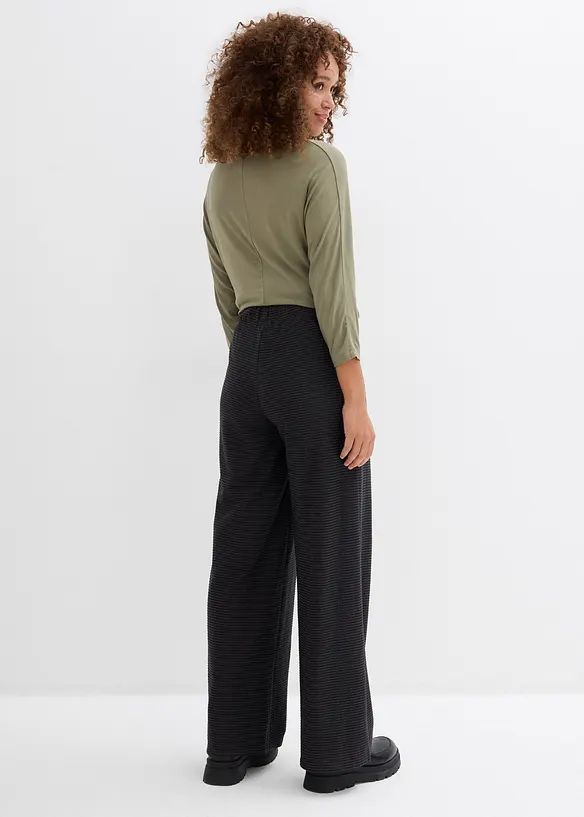 Gestreepte jersey broek in een katoenmix, bonprix
