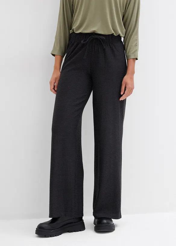 Gestreepte jersey broek in een katoenmix, bonprix