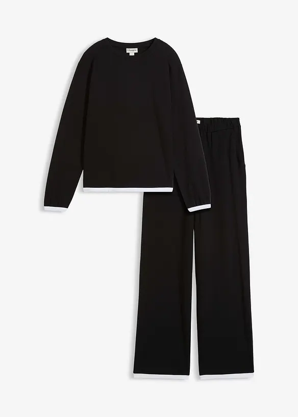 Katoenen joggingpak (dubbele set van 2 stuks), bonprix
