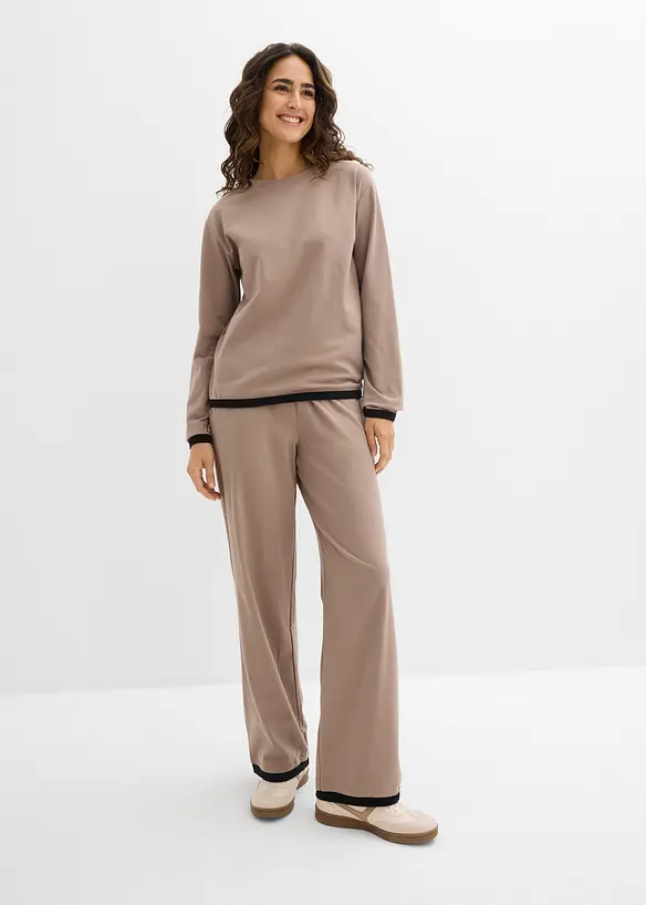 Katoenen joggingpak (dubbele set van 2 stuks), bonprix