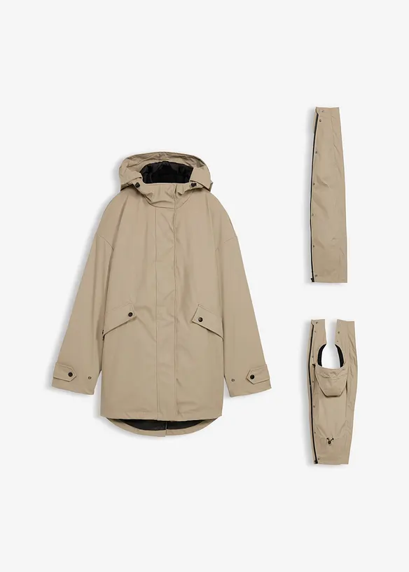 6-in-1 waterafstotende zwangerschapsjas met baby-inzet en uitneembaar fleecejack, bonprix