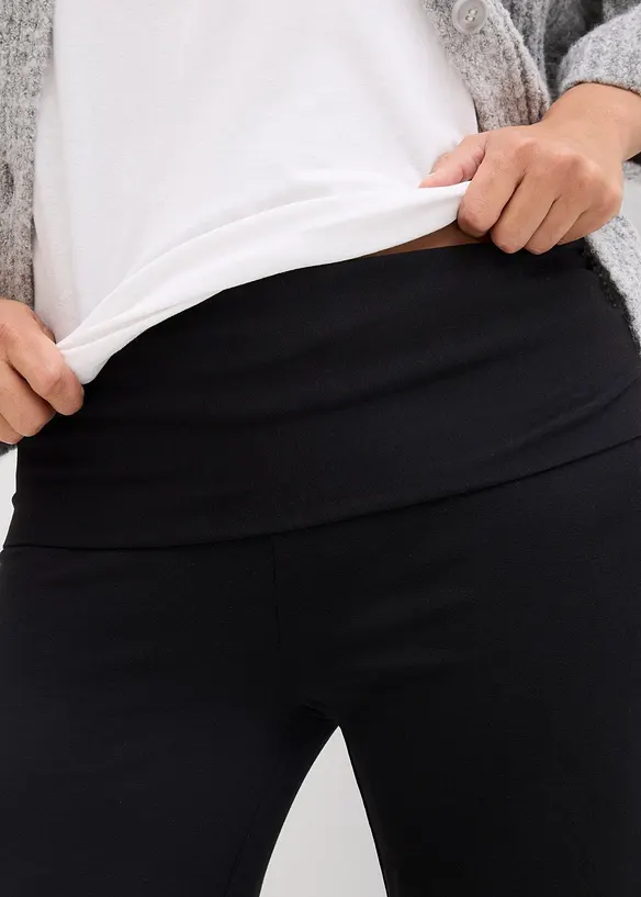 2-in-1 jerseybroek voor de zwangerschap en daarna, met omvouwbare tailleband, bonprix