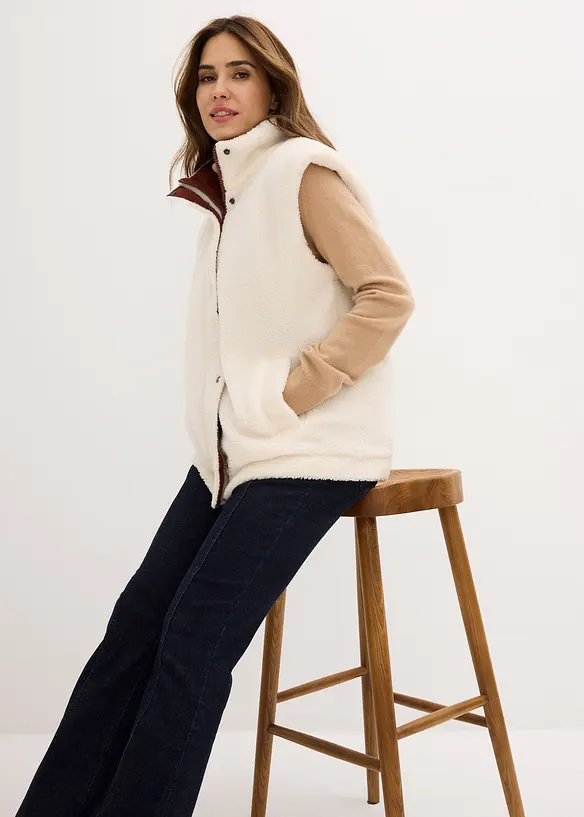 Reversibele bodywarmer van teddy, bonprix