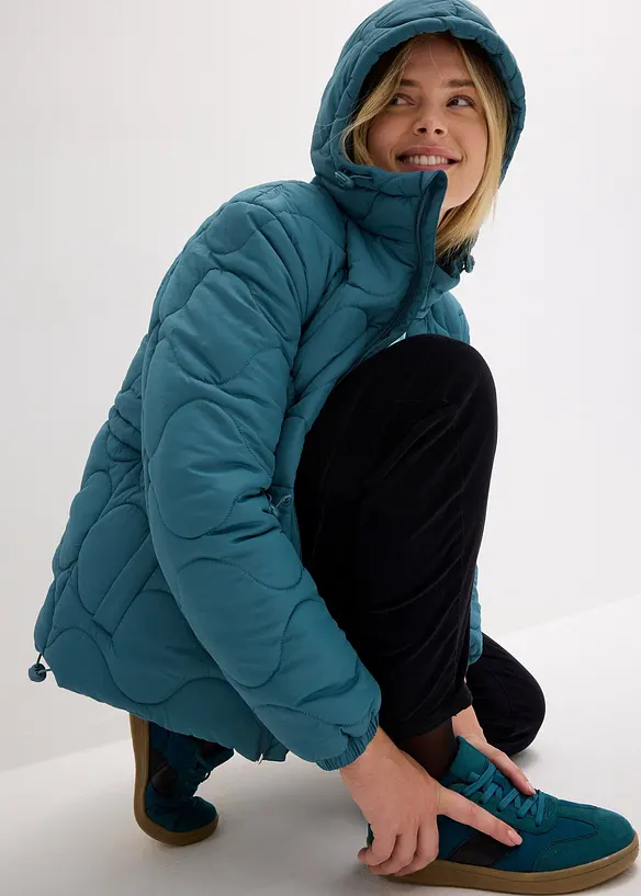 Gewatteerde jas met capuchon, bonprix