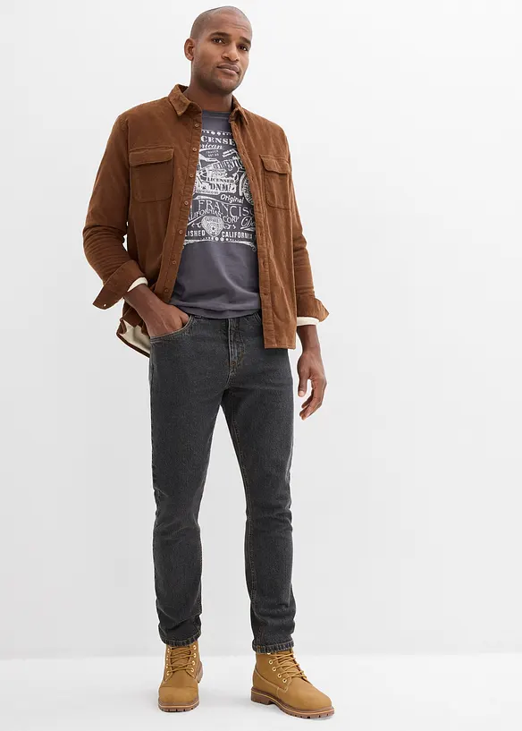 Classic fit jeans met deels elastische tailleband, straight, bonprix