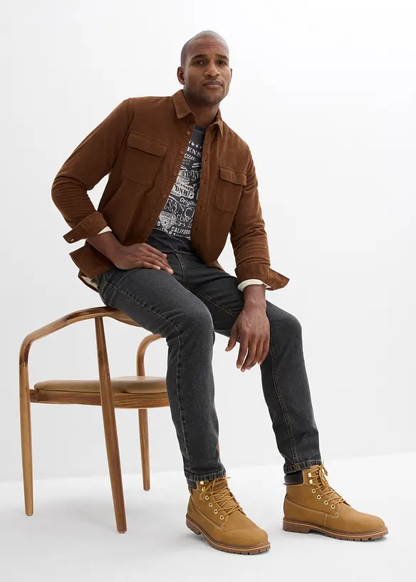 Classic fit jeans met deels elastische tailleband, straight, bonprix