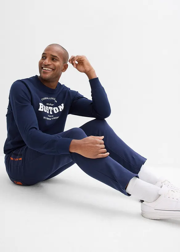 Joggingbroek van biologisch katoen met handige ritszakken, bonprix