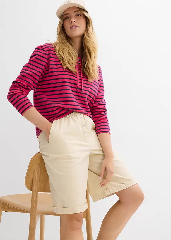 Papertouch bermuda van een katoenmix, bonprix