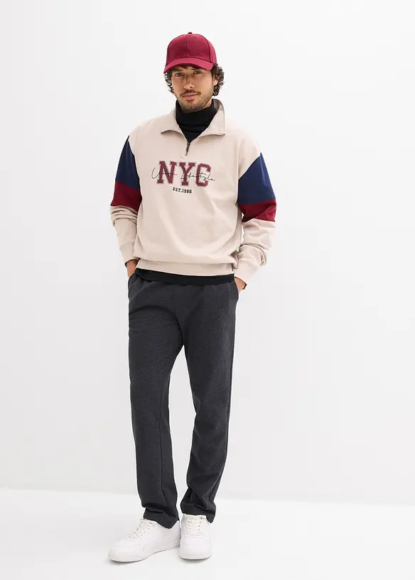 binnenkant zacht geruwd joggingbroek met rechte zoom, bonprix