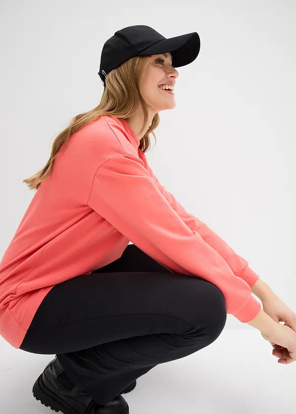 Longsleeve van katoenmix met high-low zoom, bonprix