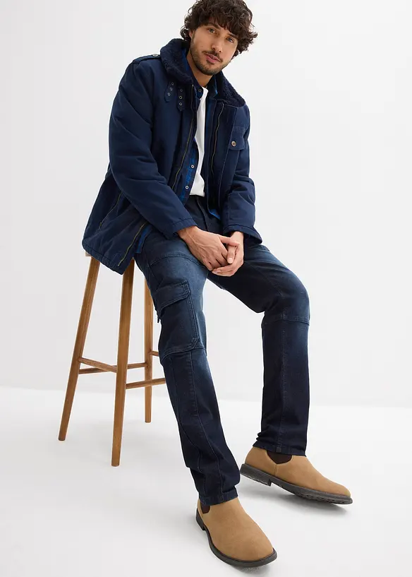 Slim fit cargo stretch jeans, straight, bonprix