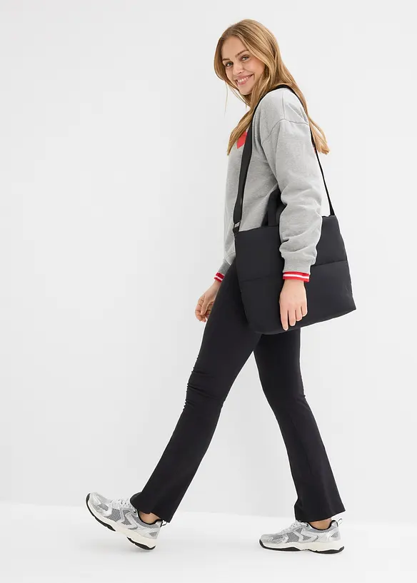 Wijd uitlopende legging van katoenmix (set van 2), bonprix