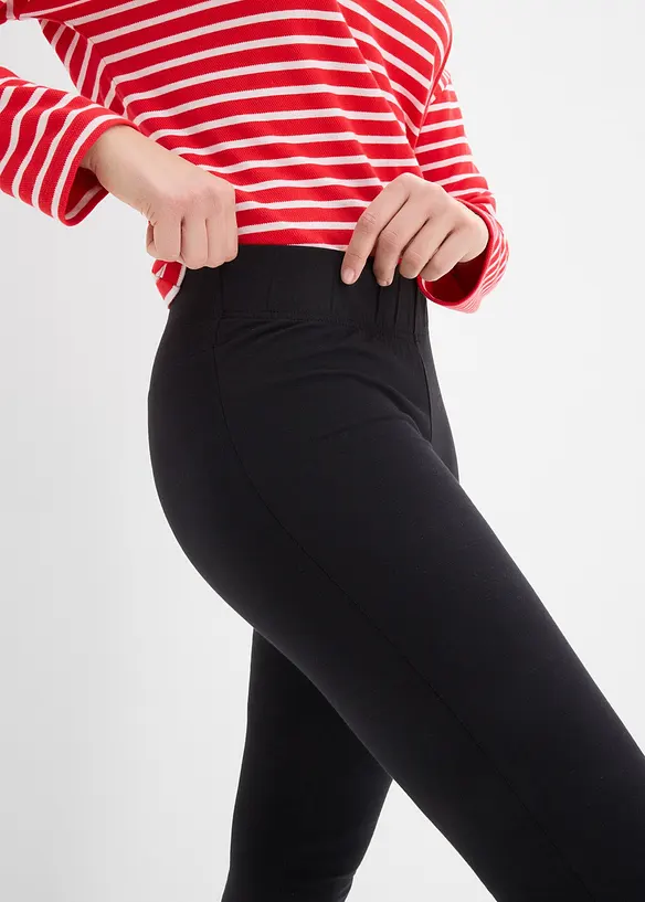 Wijd uitlopende legging van katoenmix (set van 2), bonprix