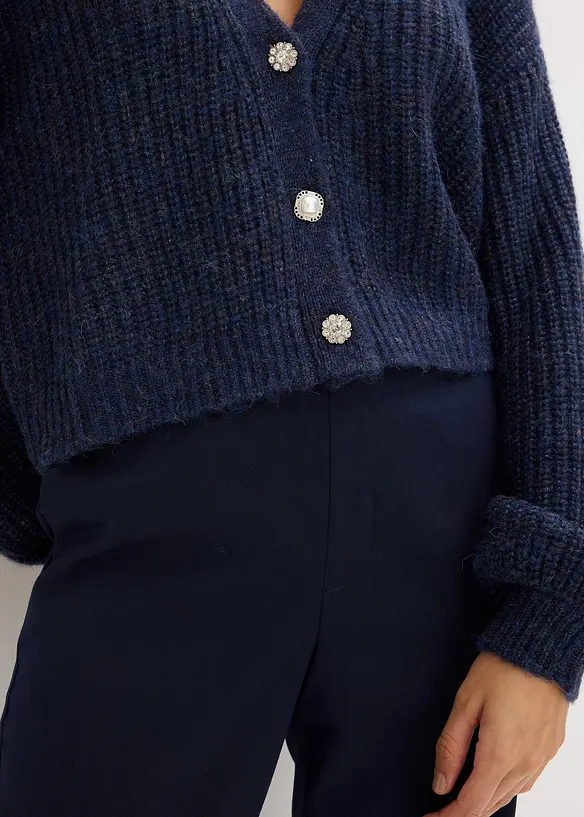 Oversized vest met glanzend garen en wol, bonprix