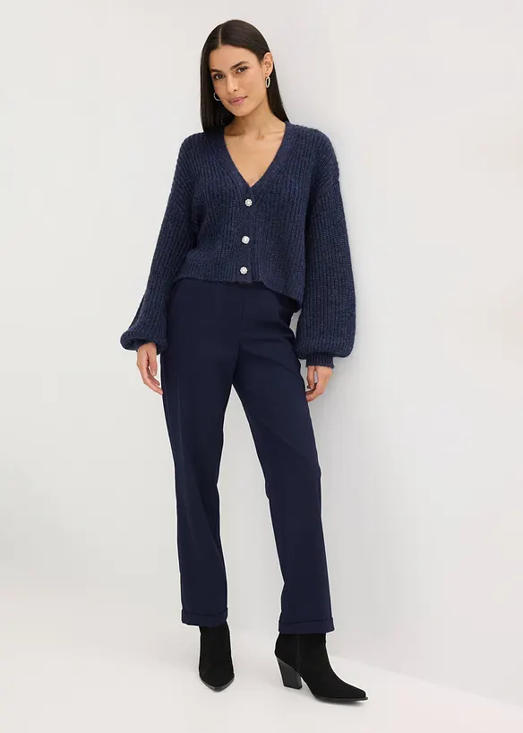 Oversized vest met glanzend garen en wol, bonprix