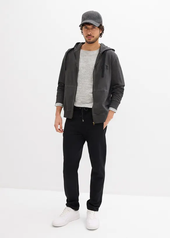 Joggingbroek van biologisch katoen met handige ritszakken, bonprix