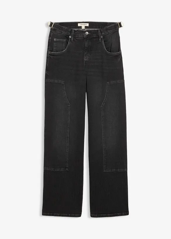 Wide leg jeans, mid waist, bonprix