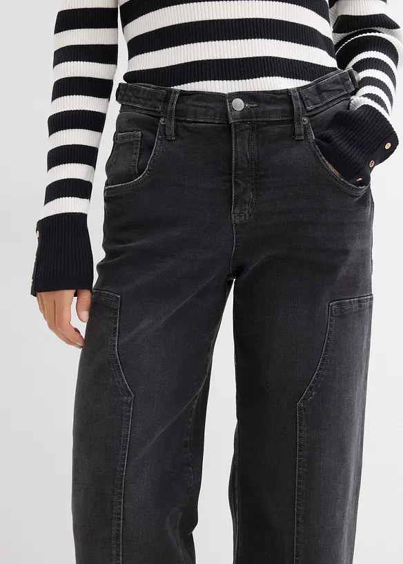 Wide leg jeans, mid waist, bonprix