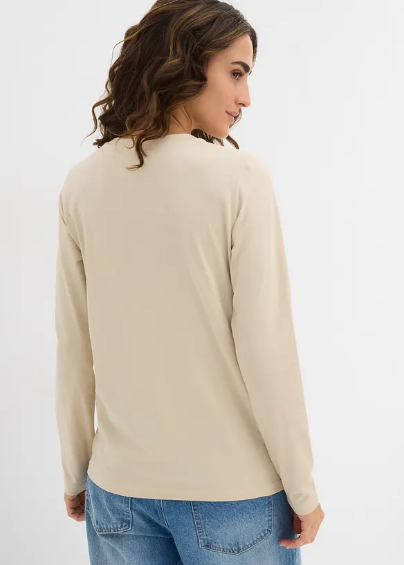 Longsleeve van biologisch katoen (set van 2), bonprix